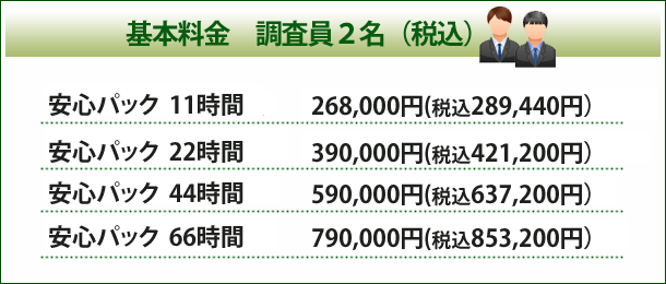 基本料金　調査員２名