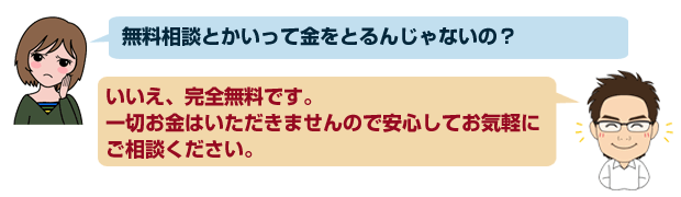 無料相談といってお金をとるのでは？