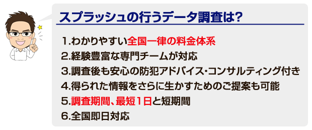 データ調査は一律料金